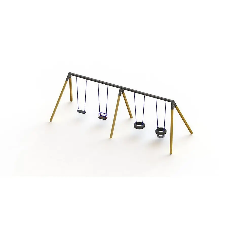 Huskestativ i tre med ståldrager For 4 huskeseter 