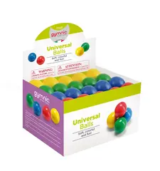 Freeball 5 cm - ass.farger 24 stk. | Lett gummiball | Lateksfri