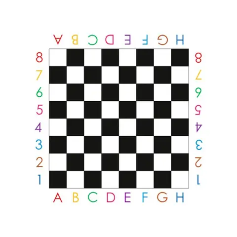 Asfaltmaling Sjakkbrett med tall og ABC Størrelse 5 x 5 meter