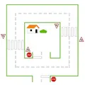 Asfaltmaling Liten Sykkelbane St&#248;rrelse 6 x 6 meter
