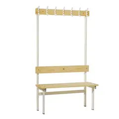 Sittebenk med knaggrekke 2m 200 x 37 x 182 cm | 14 knagger