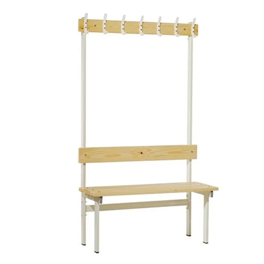 Sittebenk med knaggrekke 2m 200 x 37 x 182 cm | 14 knagger 