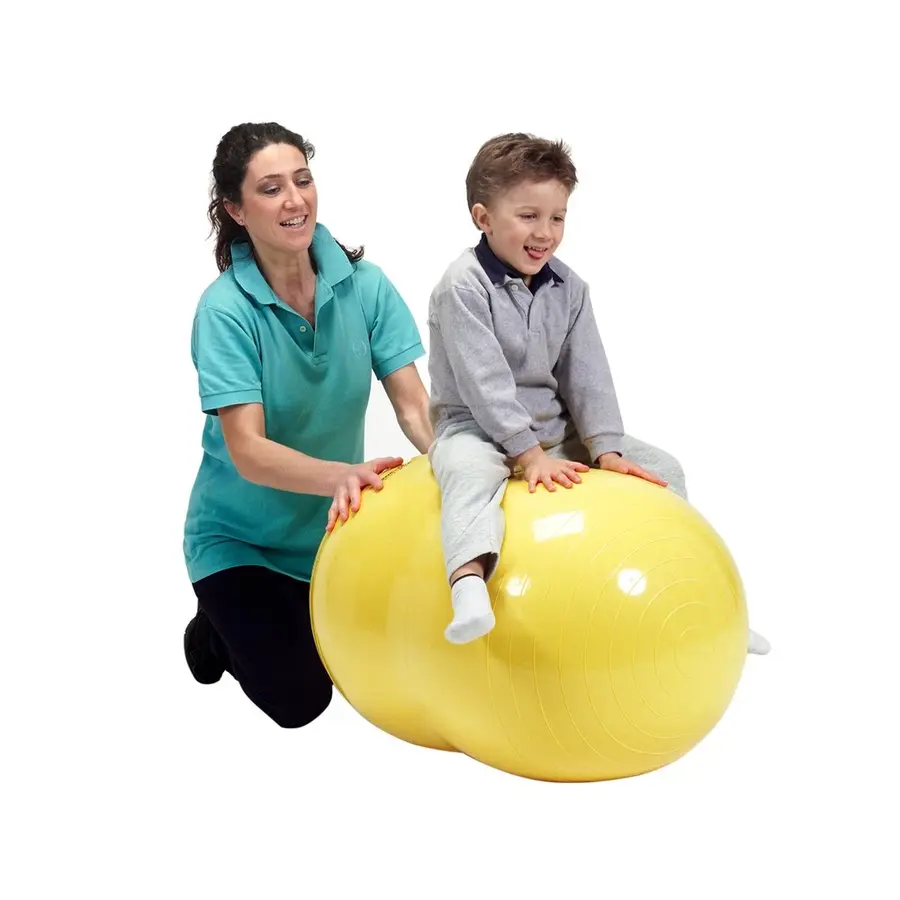 Physio Roll - Peanutball 55x90 cm Gul lateksfri terapi- og treningsball 