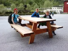 Utemøbel - Benkebord 3 meter 3 m | Rastebord i norsk kvalitet