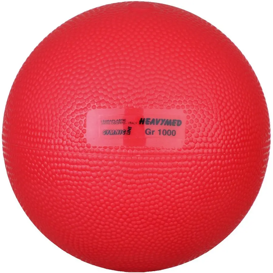 Medisinball Heavymed 1 kg Lateksfri med sprett - Rød 