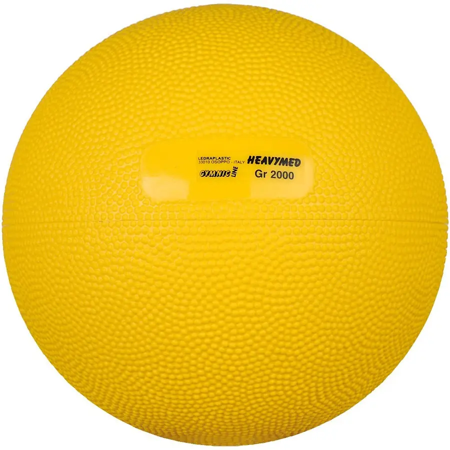 Medisinball Heavymed 2 kg Lateksfri med sprett - Gul 