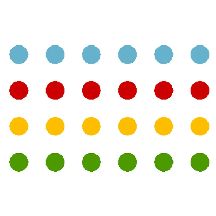Asfaltmaling Twister uten Spillbrett 24 sirkler 50cm  i 4 forskjellige farger 