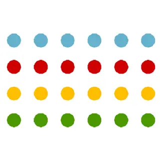 Asfaltmaling Twister uten Spillbrett 24 sirkler 20 cm i 4 forskjellige farger