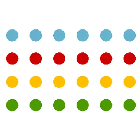 Asfaltmaling Twister uten Spillbrett 24 sirkler 20 cm i 4 forskjellige farger