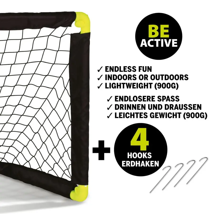 Schildkröt Fotballmål | 2 stk 90x60 cm | Sammenleggbare mål 