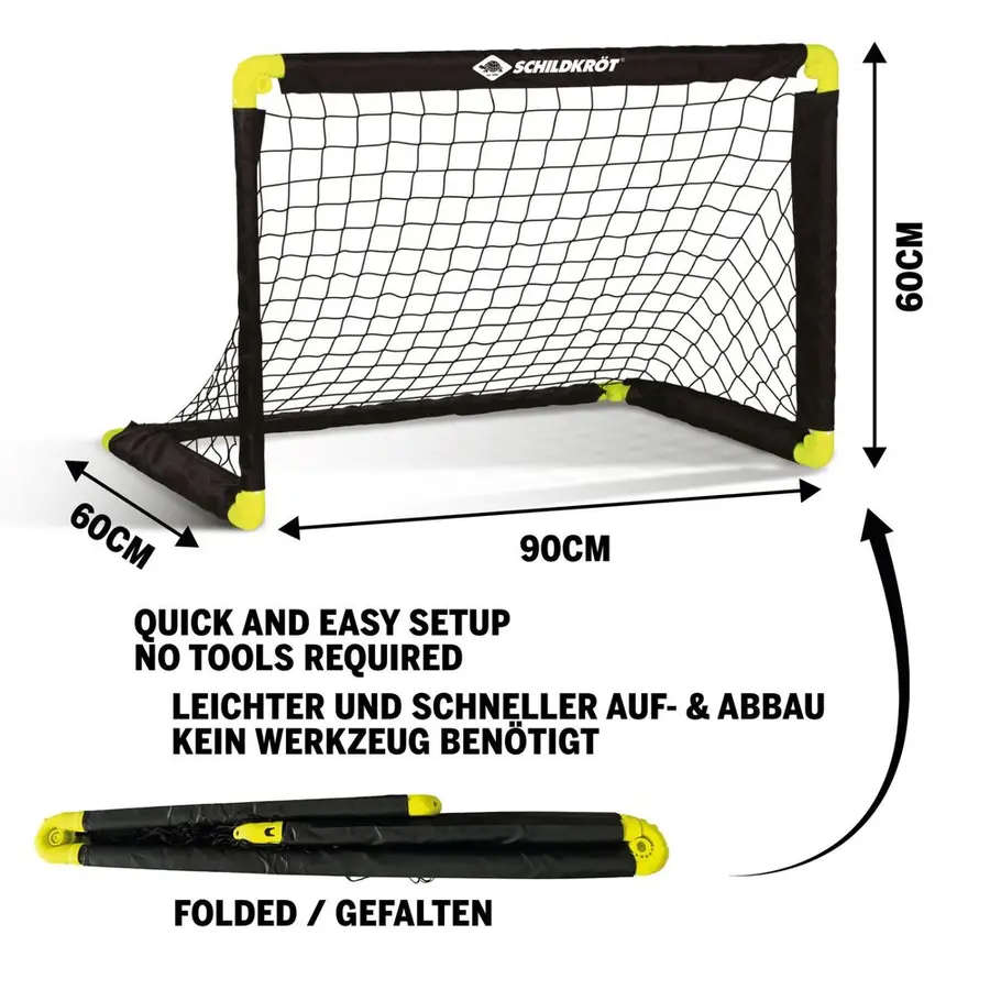 Schildkröt Fotballmål | 1 stk 90x60 cm | Sammenleggbart mål 