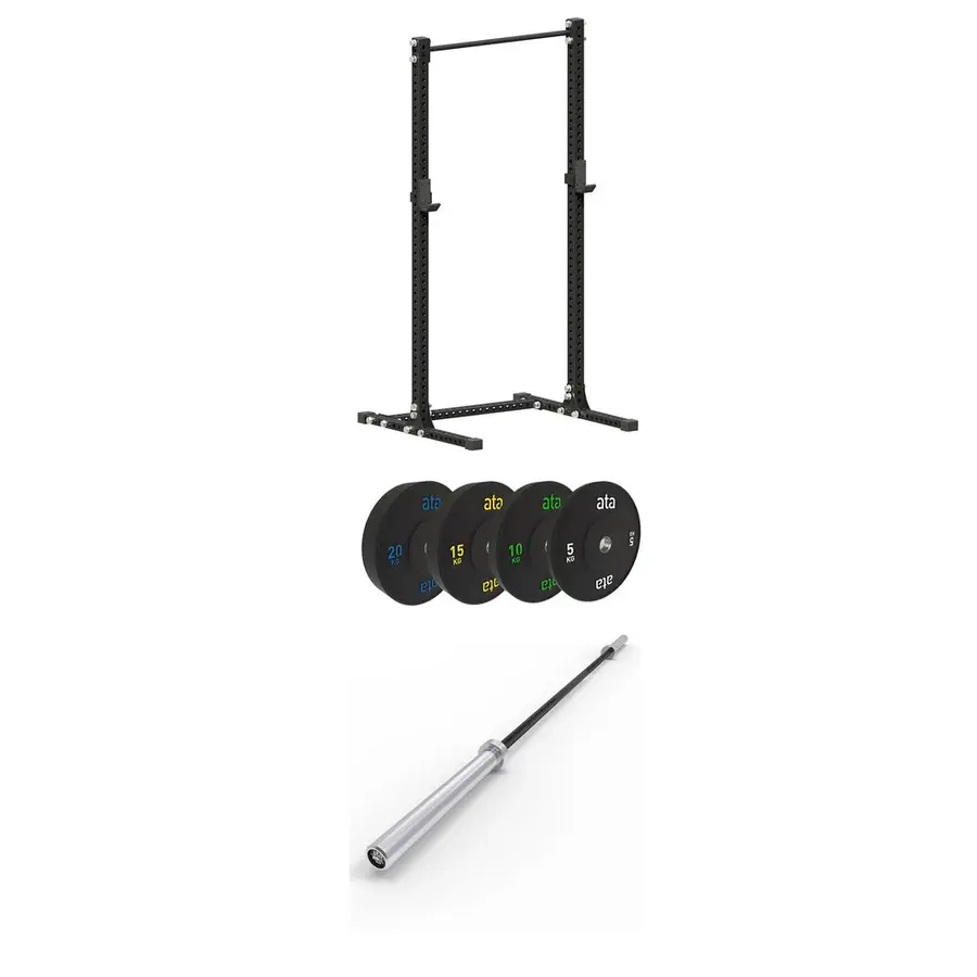 ata Half Rack EASY 50mm 226cm Pro Elite Bumper 100 kg + EASY Bar 