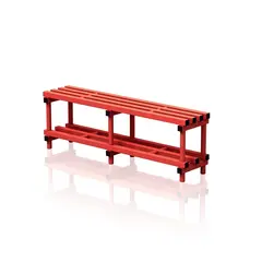 Sittebenk med skohylle 150 cm | R&#248;d 49 x 150 x 35 cm
