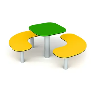 Lekeplassbenk med bord Benk av slitesterke HDPE plater
