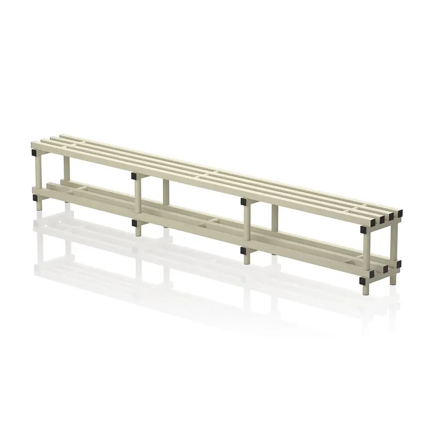 Sittebenk med skohylle 300 cm | Beige 49 x 300 x 35 cm 