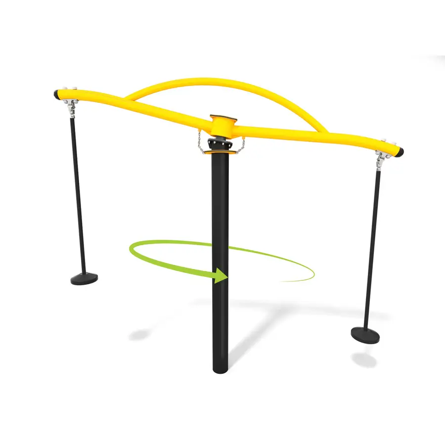 Svingkarusell med pendelseter Karusellen snurrer rundt 