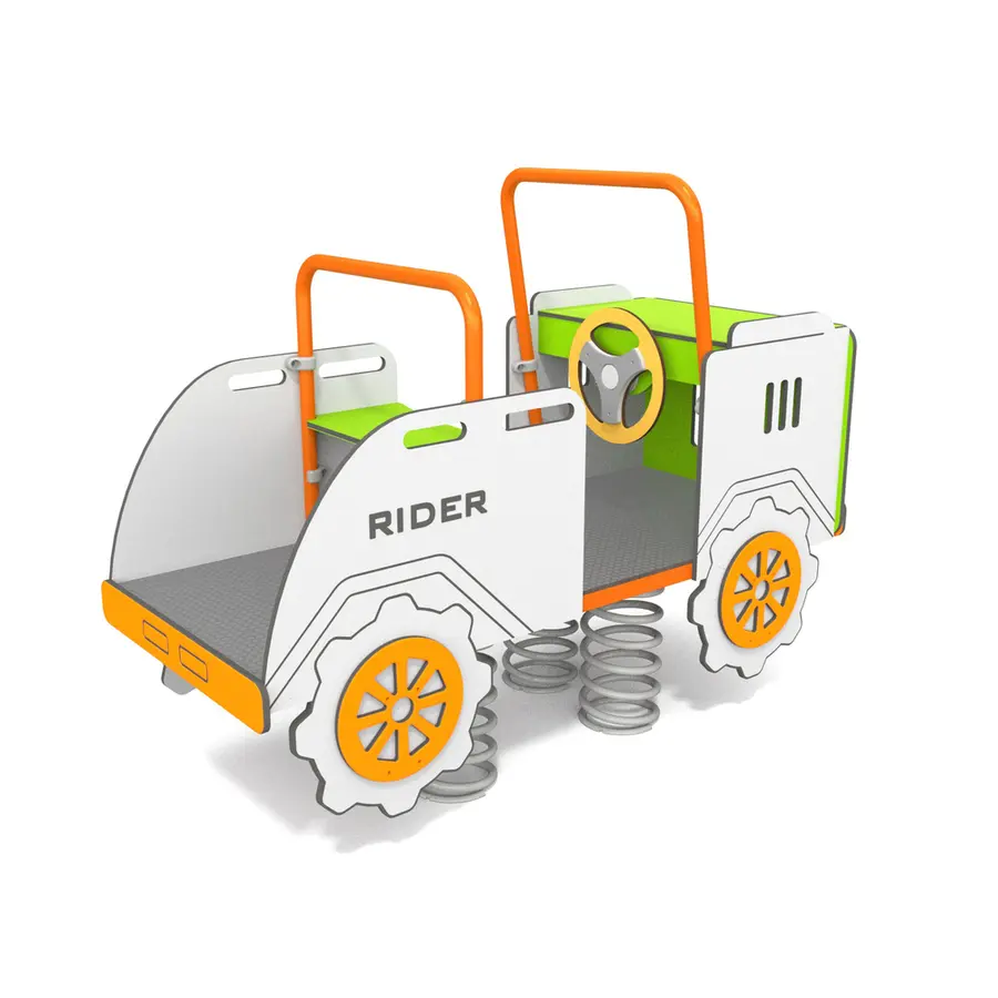 Lekehus | Bil hvit Lekebil med fjærer 