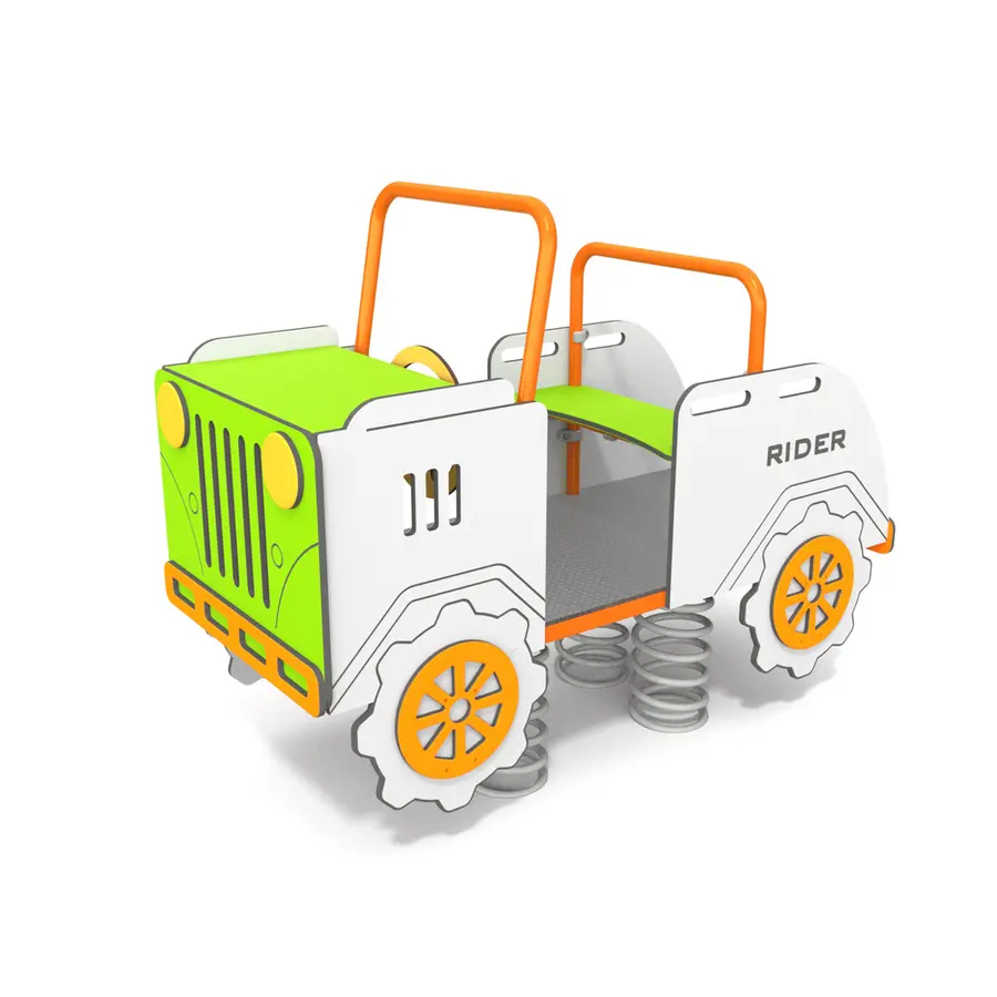 Lekehus | Bil hvit Lekebil med fjærer 