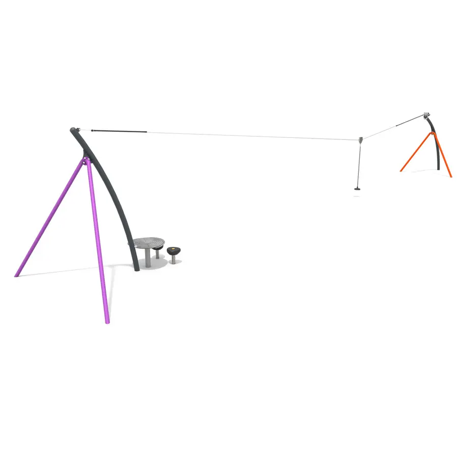 Zipline Single 20 meter | 5-14 år 20 m | Zipline til offentlig lekeplass 