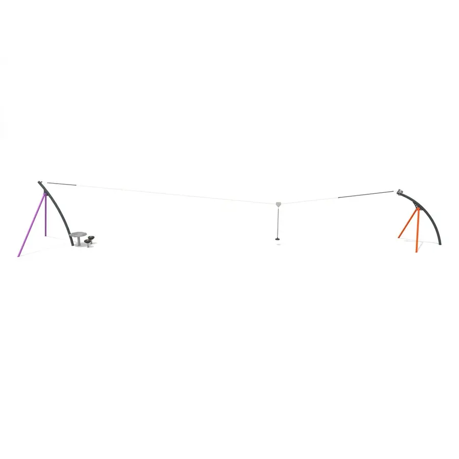 Zipline Single 20 meter | 5-14 år 20 m | Zipline til offentlig lekeplass 