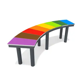 Parkbenk Regnbue buet Benk i stål og fargerik HDPE
