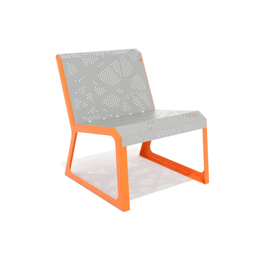Parkstol i perforert metall Til skoler, parker og lekeplasser 