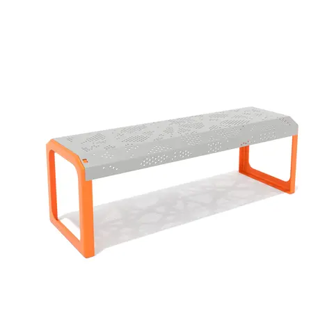 Parkbenk i perforert metall Til skoler, parker og lekeplasser