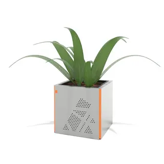 Blomsterkasse i perforert metall 45 cm Til offentlige uteområder
