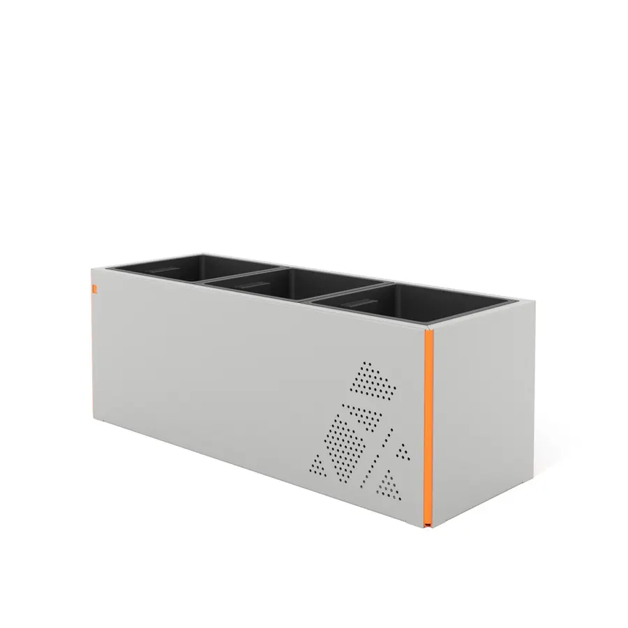 Blomsterkasse i perforert metall 124 cm Til offentlige uteområder 