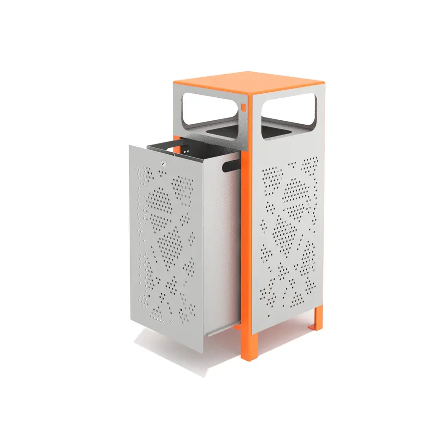 Avfallsbeholder i perforert metall Søppeldunk i stål | 45 liter 