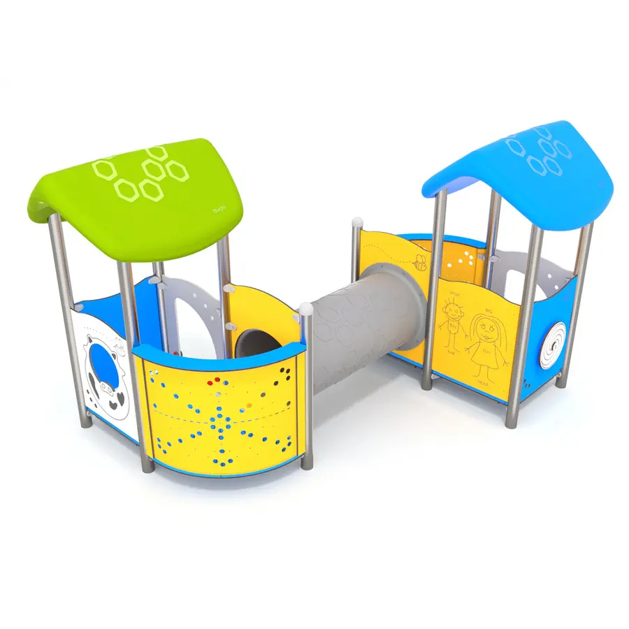 Lekehus tvillingtårn og tunnel Til barnehager og lekeplasser 