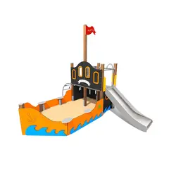 Lekehus med sandkasse og sklie Til barnehager og lekeplasser