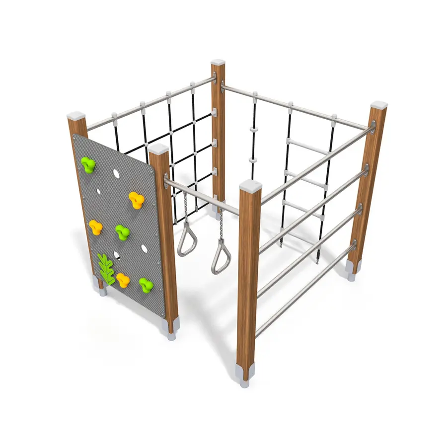 Klatrestativ med nett og stiger ECO Til barnehager, skoler og lekeplasser 