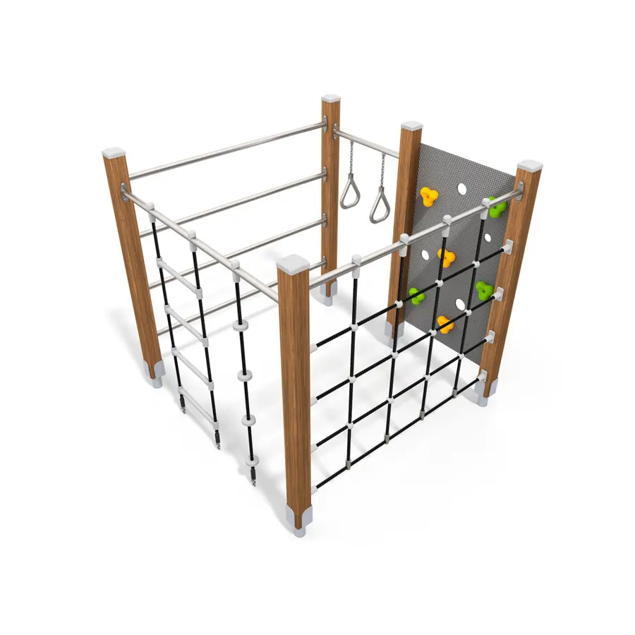 Klatrestativ med nett og stiger ECO Til barnehager, skoler og lekeplasser 