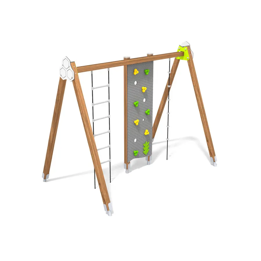 Klatrestativ med vegg og stige ECO Til barnehager, skoler og lekeplasser 