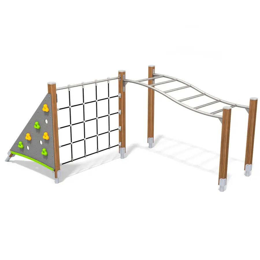 Klatrestativ med nett og armgang ECO Til barnehager, skoler og lekeplasser 