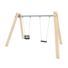 Huskestativ med to ulike seter Til barnehager og lekeplasser