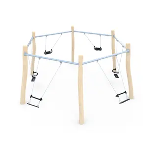 Huskestativ 6-kant | Robinia Med 6 gummiseter