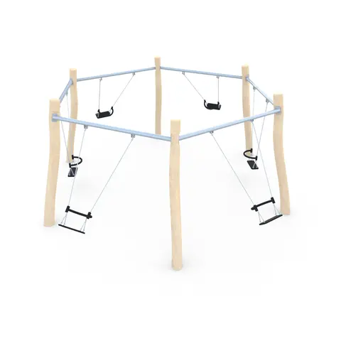 Huskestativ 6-kant | Robinia Med 6 gummiseter