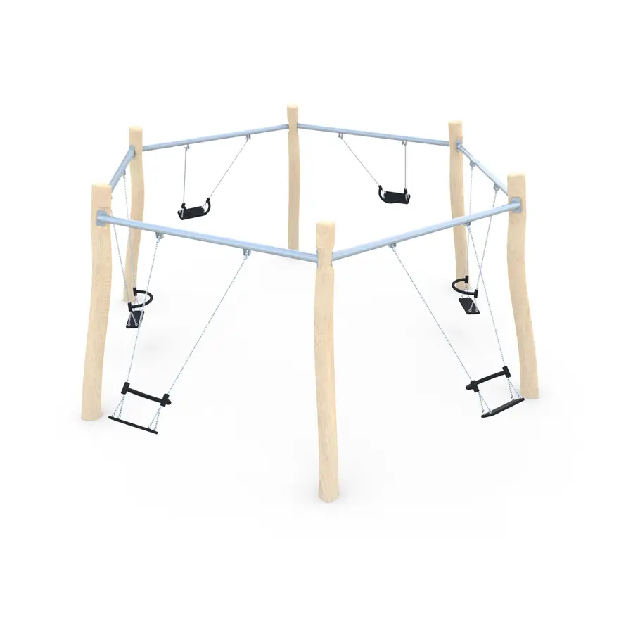 Huskestativ 6-kant | Robinia Med 6 gummiseter 