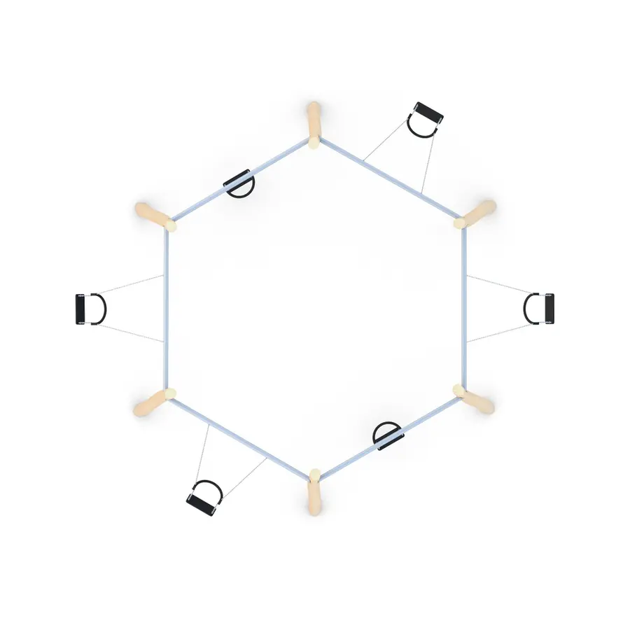 Huskestativ 6-kant | Robinia Med 6 gummiseter 