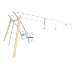 Zipline Dobbel i Robinia 25 m | Til offentlige lekeplasser
