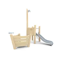 Lekehus med sklie og klatring Robinia Til barnehager og lekeplasser