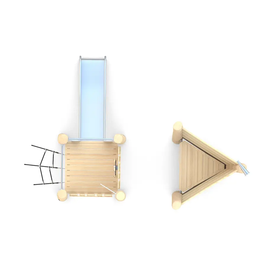 Lekehus med sklie og klatring Robinia Til barnehager og lekeplasser 