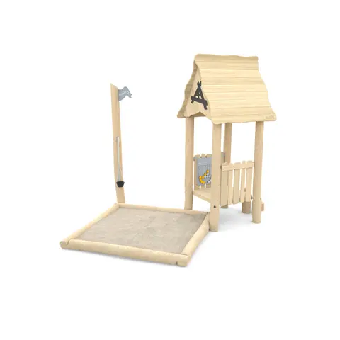 Lekehus med sandkasse Robinia Til barnehager og lekeplasser