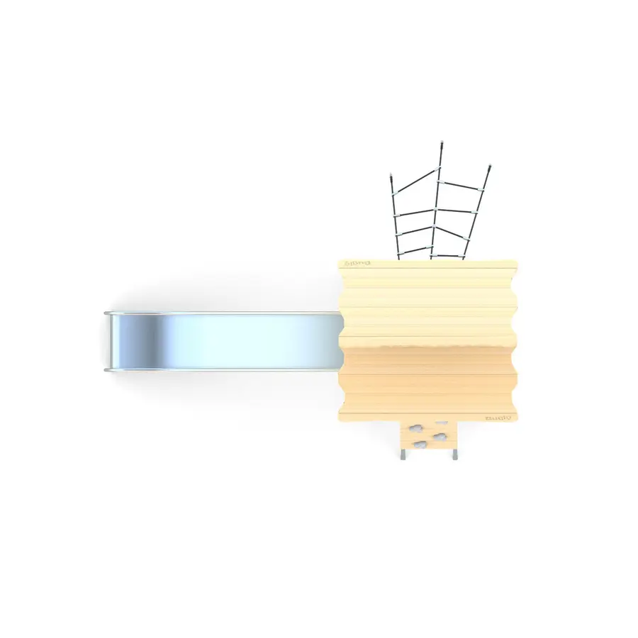 Lekehus med sklie og klatrenett Robinia Til barnehager og lekeplasser 