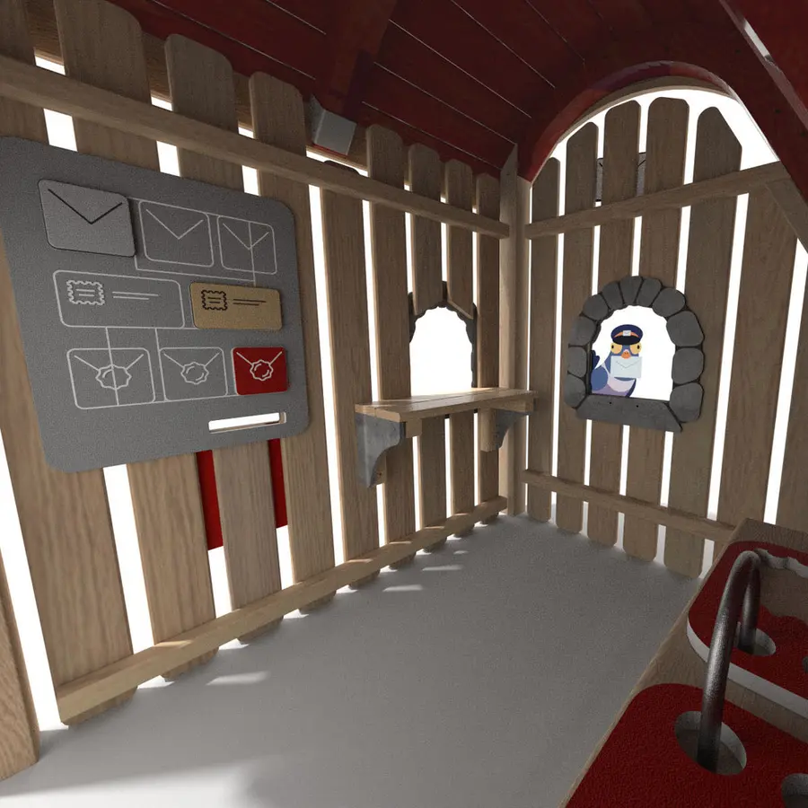 Lekehus i Robinia | Postkontor Til skoler og lekeplasser 