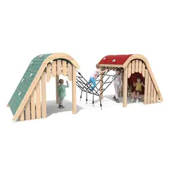 Lekehus i Robinia | Dobbel klatrehule Til skoler og lekeplasser