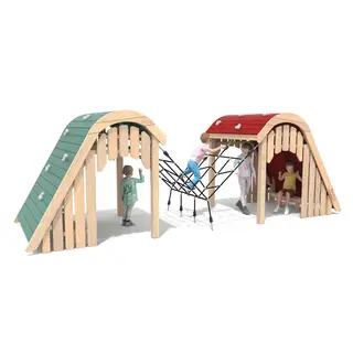 Lekehus i Robinia | Dobbel klatrehule Til skoler og lekeplasser