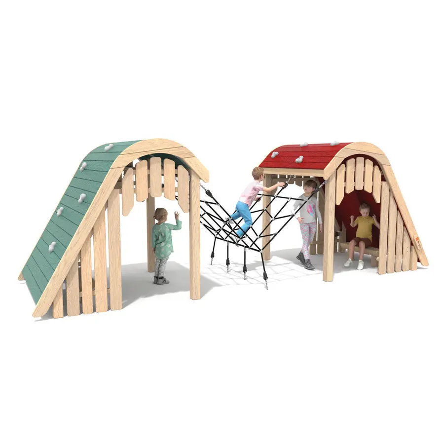 Lekehus i Robinia | Dobbel klatrehule Til skoler og lekeplasser 